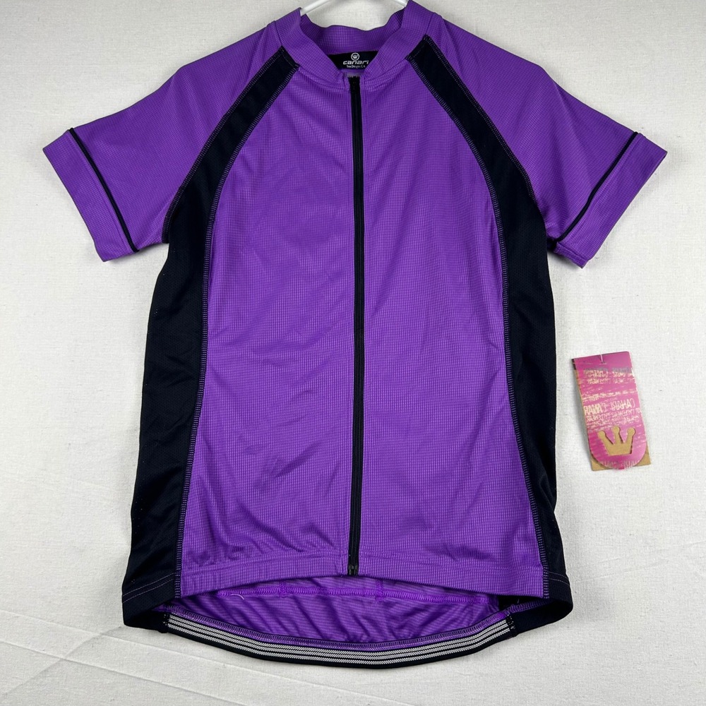 Canari Womens Cycling Jersey Purple Black Full Zip Bike Top Large NWT